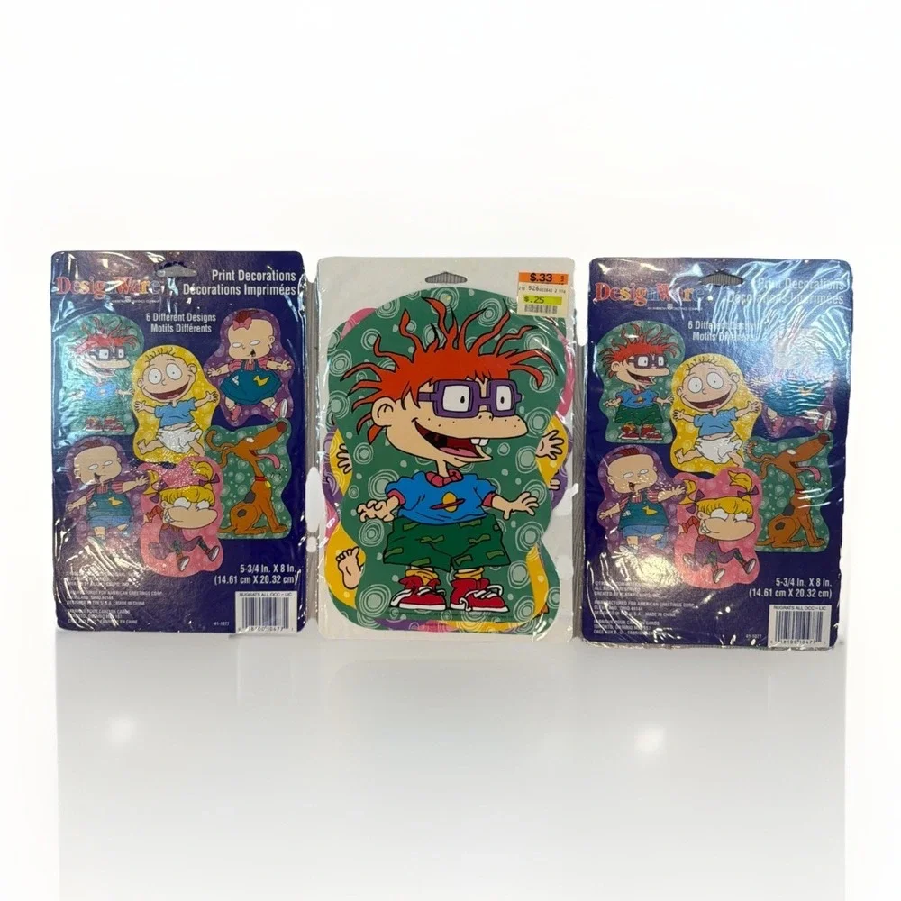 Lot 3 NEW Rugrats 1998 DesignWare Decorations Pack of 6 Vtg NOS Nickelodeon 90's